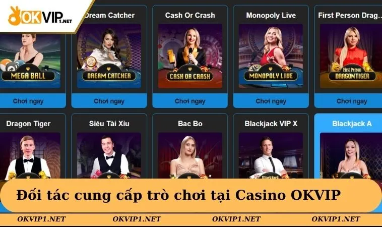 Đối tác cung cấp trò chơi tại Casino OKVIP 